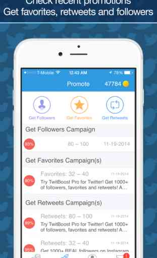 TwitBoost Pro for Twitter - Get 1000+ followers, retweets, favorites for your tweets 3