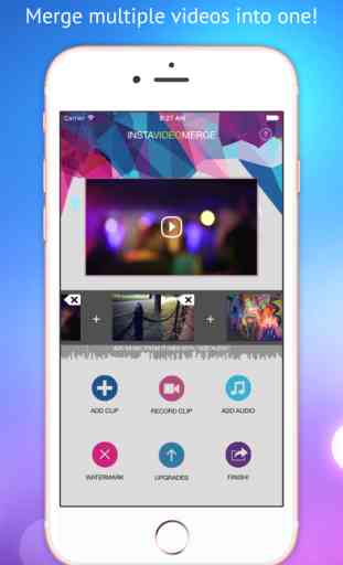 Video Merger - Combine videos, create video montage, merge videos and add music and watermarks 1