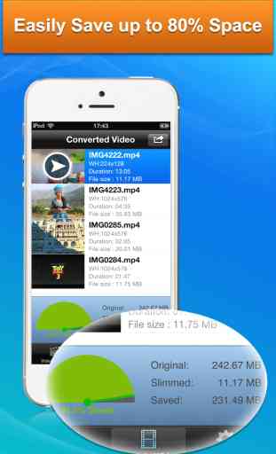 Video Slimmer App - Video editor tool to shrink, trim, merge, cut, split, rotate videos to save storage space for movie file 2