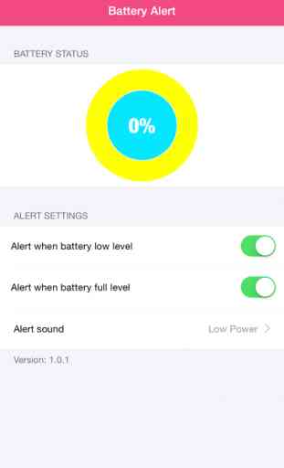 Battery Alert: Alert when battery low or full level 1