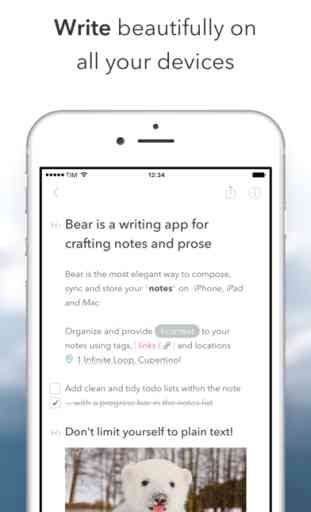 Bear - beautiful writing app for notes and prose 1