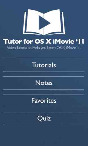 Tutor for OS X iMovie '11 1