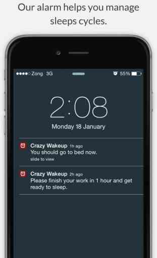 Crazy WakeUp Alarm app for heavy sleepers with spin, maths, shake and questions to wake up 2