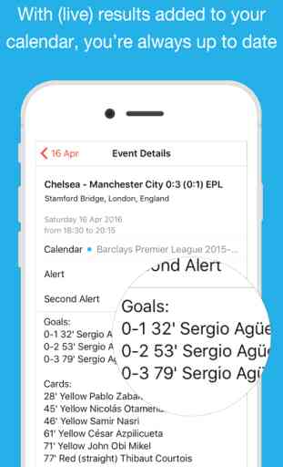 Football Fixtures Calendars - Matches, Results and Scores in your Calendar (FootballCal) 3
