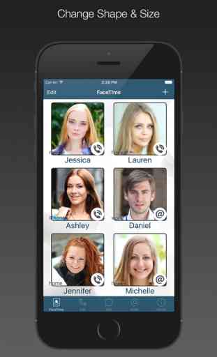 FaceDial for FaceTime, Call, Text & Email Favorites Buttons with Photos 2