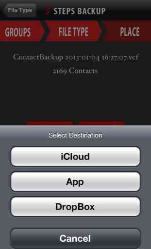 Fast Contacts Backup To Dropbox, iCloud, email, PDF and excel 4