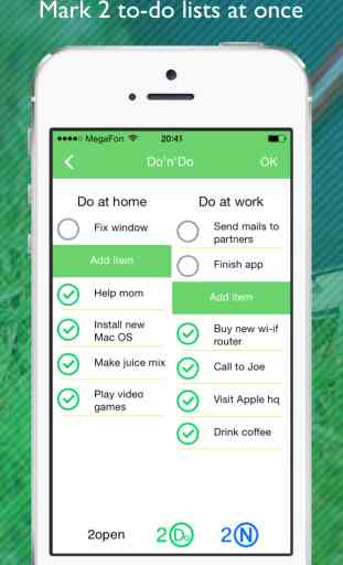 Note & Do - creating and editing two notes with to-do lists at the same time on one screen 2