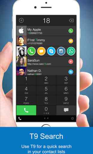 One Touch Dial - T9 speed dial call your favorite contacts and quick photo dialer app launcher for social networks. 2