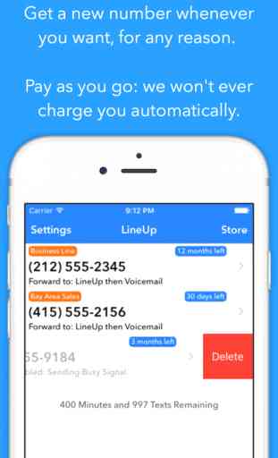 LineUp: Burner Phone Numbers for Texting & Calling 2