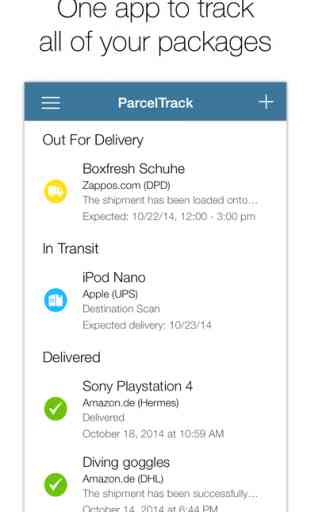 ParcelTrack - Delivery Tracking for Fedex, UPS, DHL, USPS, OnTrac, Lasership, Landmark and many more 1