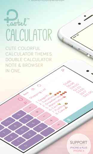 Pastel Calculator FREE - Cute Calculator Themes Design with Double Calculator Note Browser and Widget 1