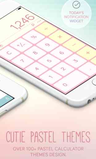 Pastel Calculator FREE - Cute Calculator Themes Design with Double Calculator Note Browser and Widget 2
