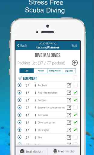 Scuba Diving Packing Planner 3