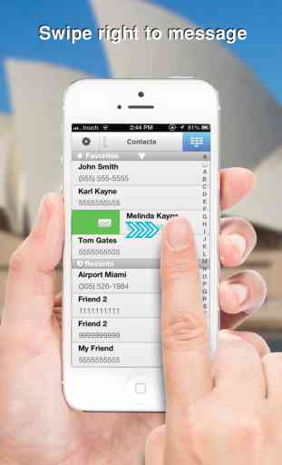 Swipe To iMessage or SMS - Tap to Call & Facetime - By ReachFast Contacts 2