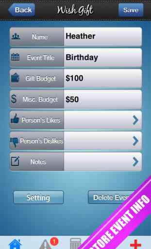 WishGift Pro-Awesome My Calendar Reminder Planner/Organizer/Countdown for yr birthday, anniversaries with gift budget & Facebook post 2