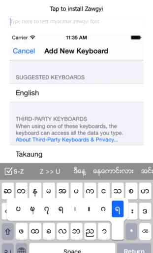 TaKaung Myanmar Keyboard 1