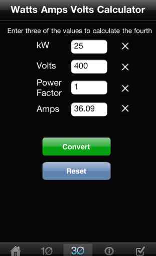 Watts Amps Volts  Calculator 1