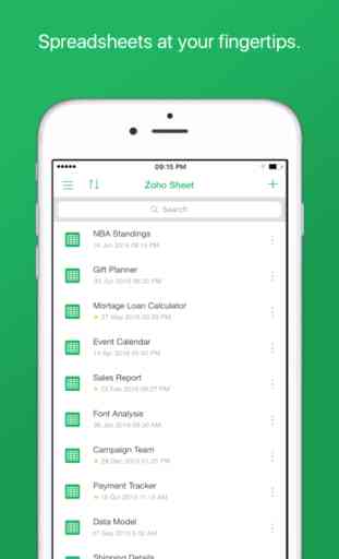 Zoho Sheet - Mobile Spreadsheet Application 1