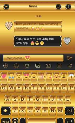 Gold Emoji Keyboard Theme 3