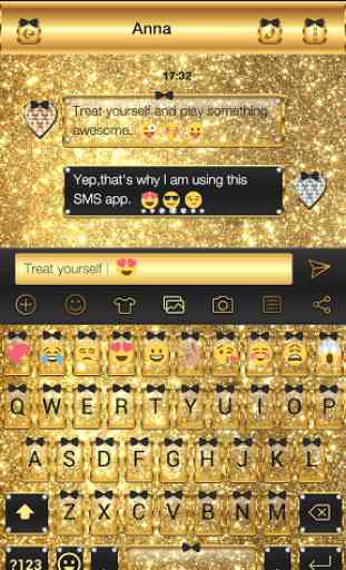 Gold Glitter Emoji Keyboard 3