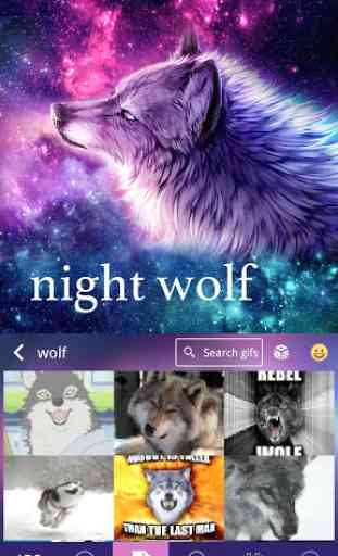 Night Wolf Kika Keyboard Theme 4