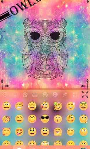 Owl Kika Emoji Keyboard Theme 3