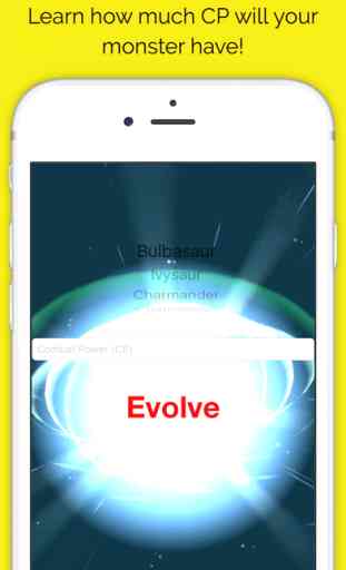 Evolve Calculator for Pokemon Go - CP Calculator for see how much your Pokemon will gain CP after evolution 1