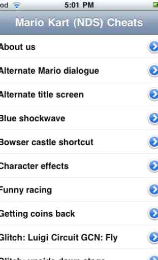 Cheats for Mario Kart (Nintendo DS) 1