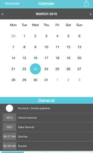 Hindu Calendar: A Tithi Calendar and Tithi Reminder 1