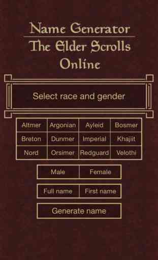 Name Generator for The Elder Scrolls Online 1