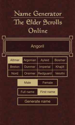 Name Generator for The Elder Scrolls Online 3