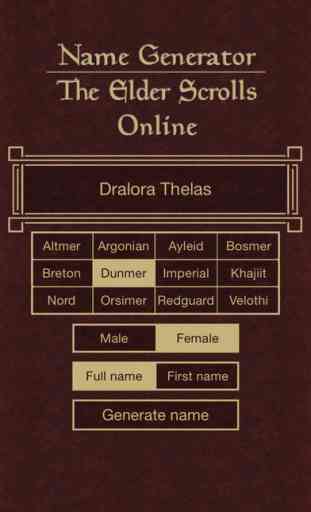 Name Generator for The Elder Scrolls Online 4