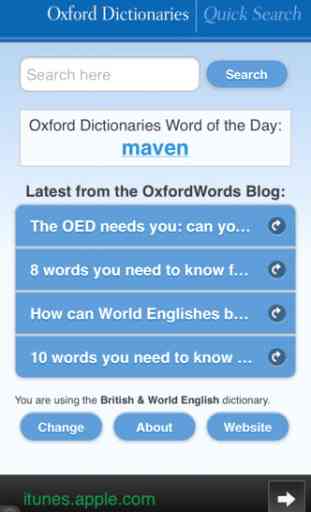 Oxford Dictionaries Quick Search 1