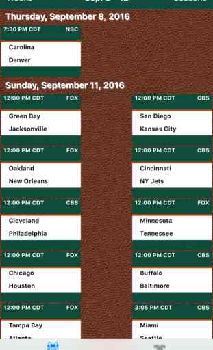 Pro Football Schedule and Scores 1