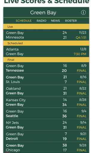Green Bay Football Radio & Live Scores 3