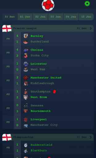 Live Results for English Premier League 1