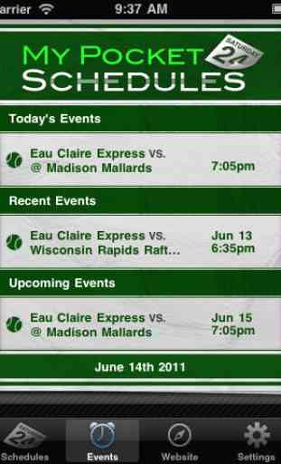 Official Eau Claire Express Edition for My Pocket Schedules 3