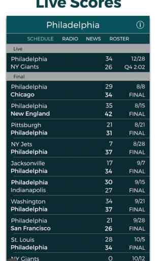 Philadelphia Football Radio & Live Scores 2