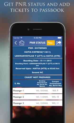 Indian Railway IRCTC PNR Status 3