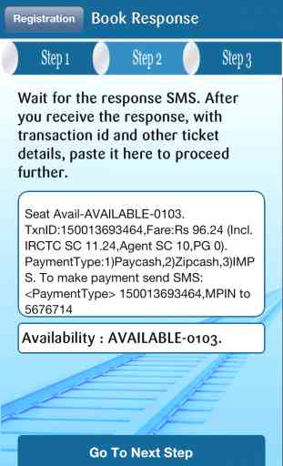 IRCTC SMS Booking 1