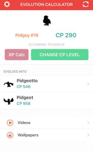 Evolution Calculator for Pokemon GO - XP & CP 2