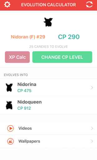 Evolution Calculator for Pokemon GO - XP & CP 3