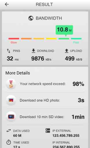 Internet bandwidth speed test Master 3