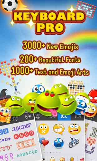 Keyboard Pro - 3D Animated Emoji and Cool Fonts 1