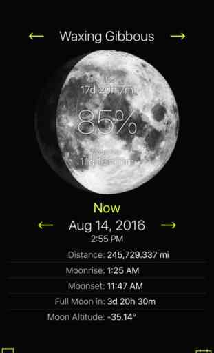 Moon Phases and Lunar Calendar for Full Moon Phase 1
