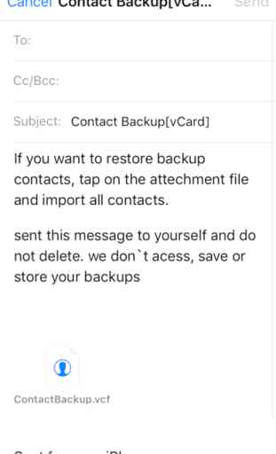 MyContact Backup - contact backup via mail 2