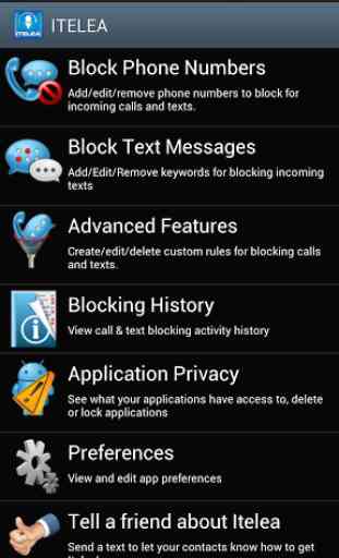 Block Calls, text, SMS 1