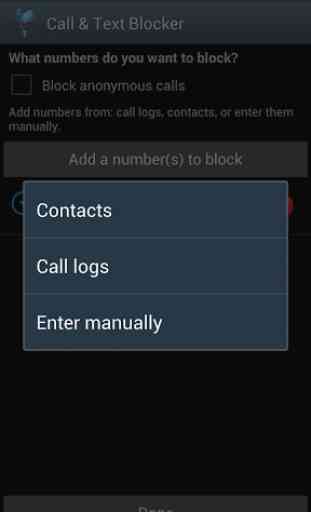 Block Calls, text, SMS 2