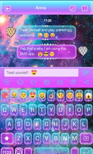 Galaxy Glitter Emoji Keyboard 3