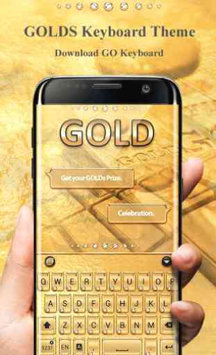 Gold Pro GO Keyboard Theme 1
